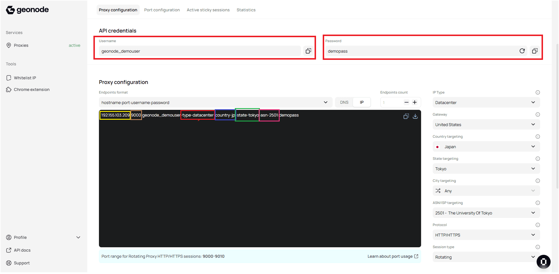 Configure Proxy Parameters