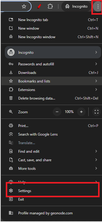 Chrome Settings