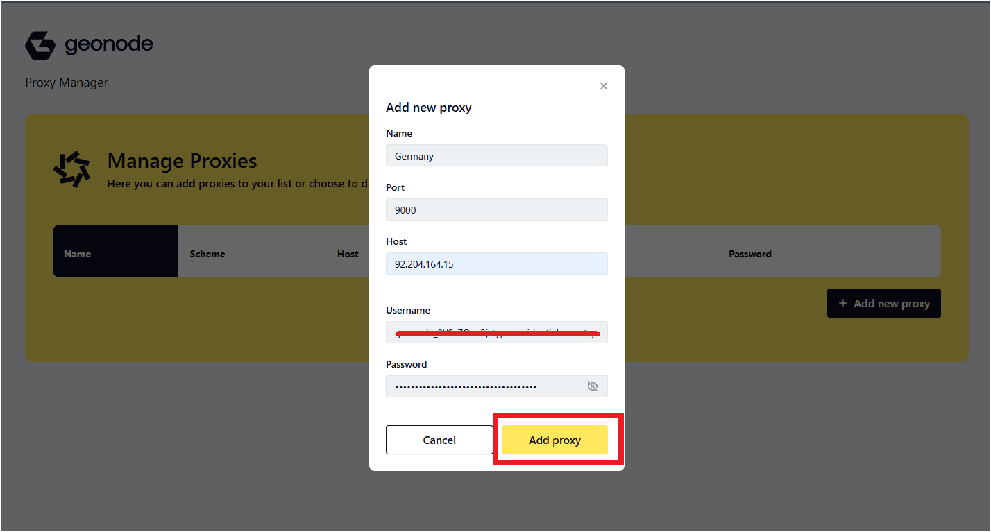 Add Proxy