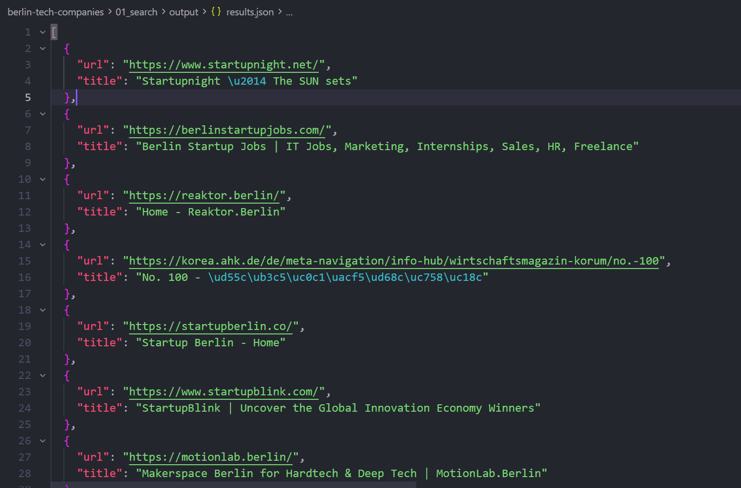 Search results showing a Berlin agency directory