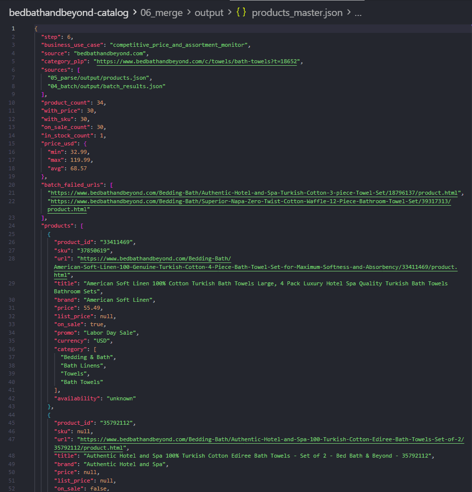 Master catalog file