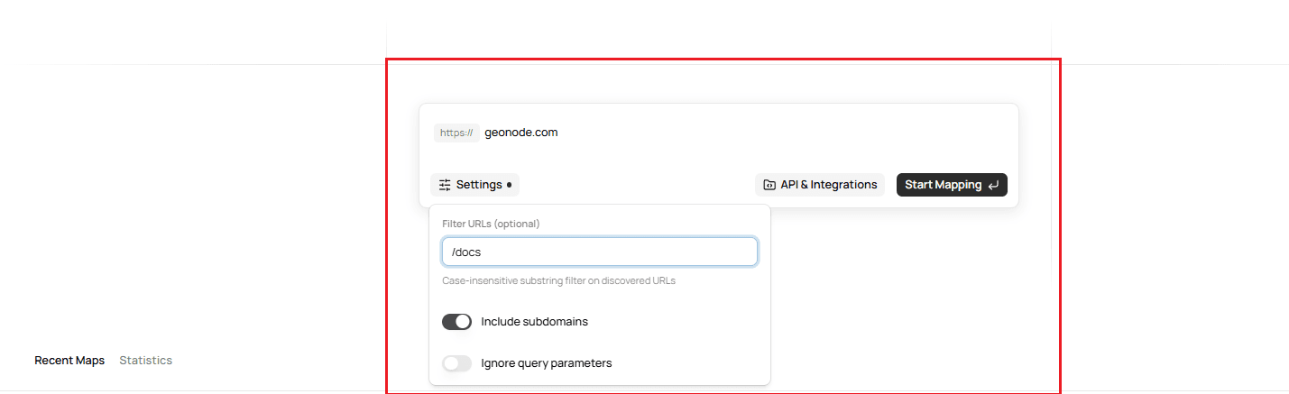 Enter a Website URL