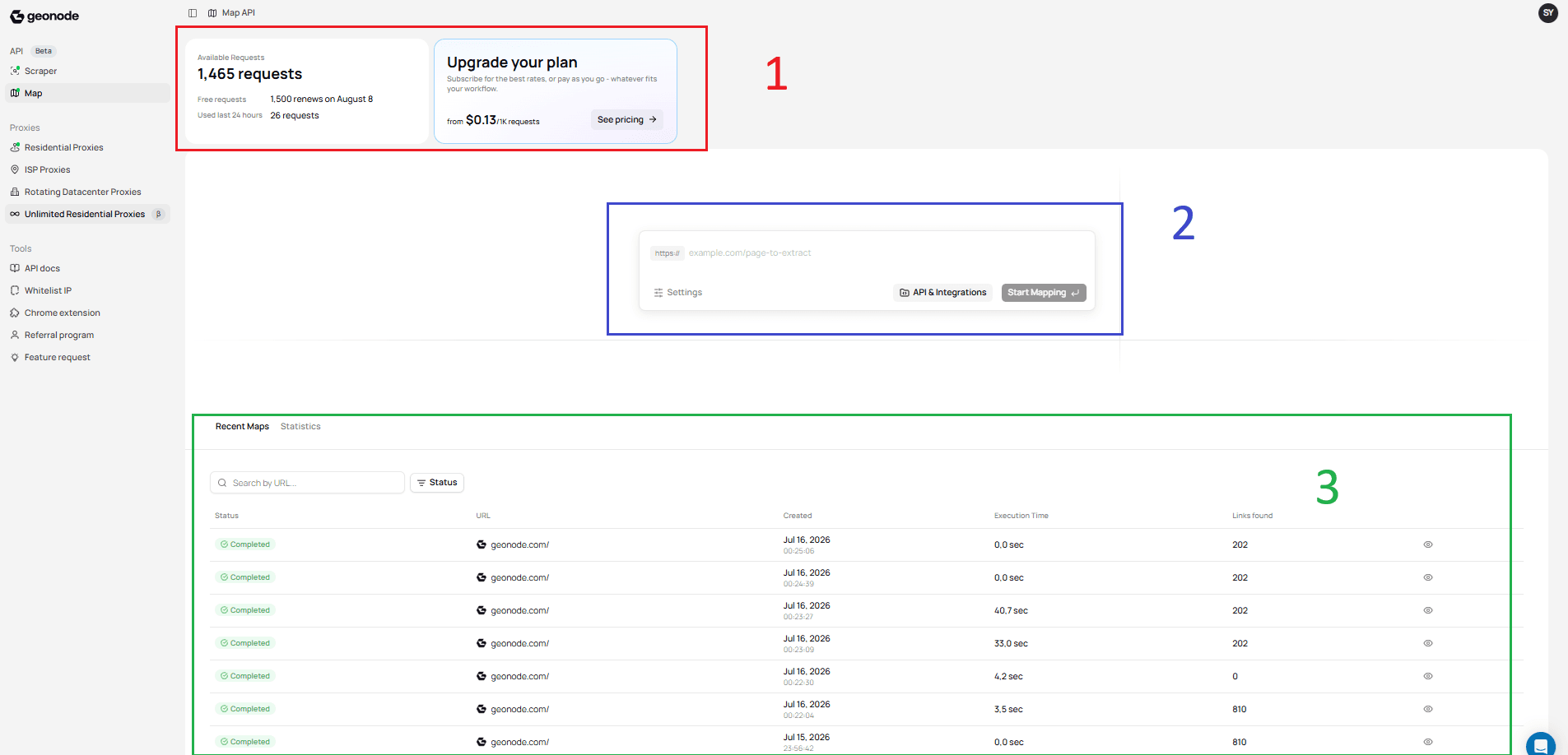 Map Dashboard Overview
