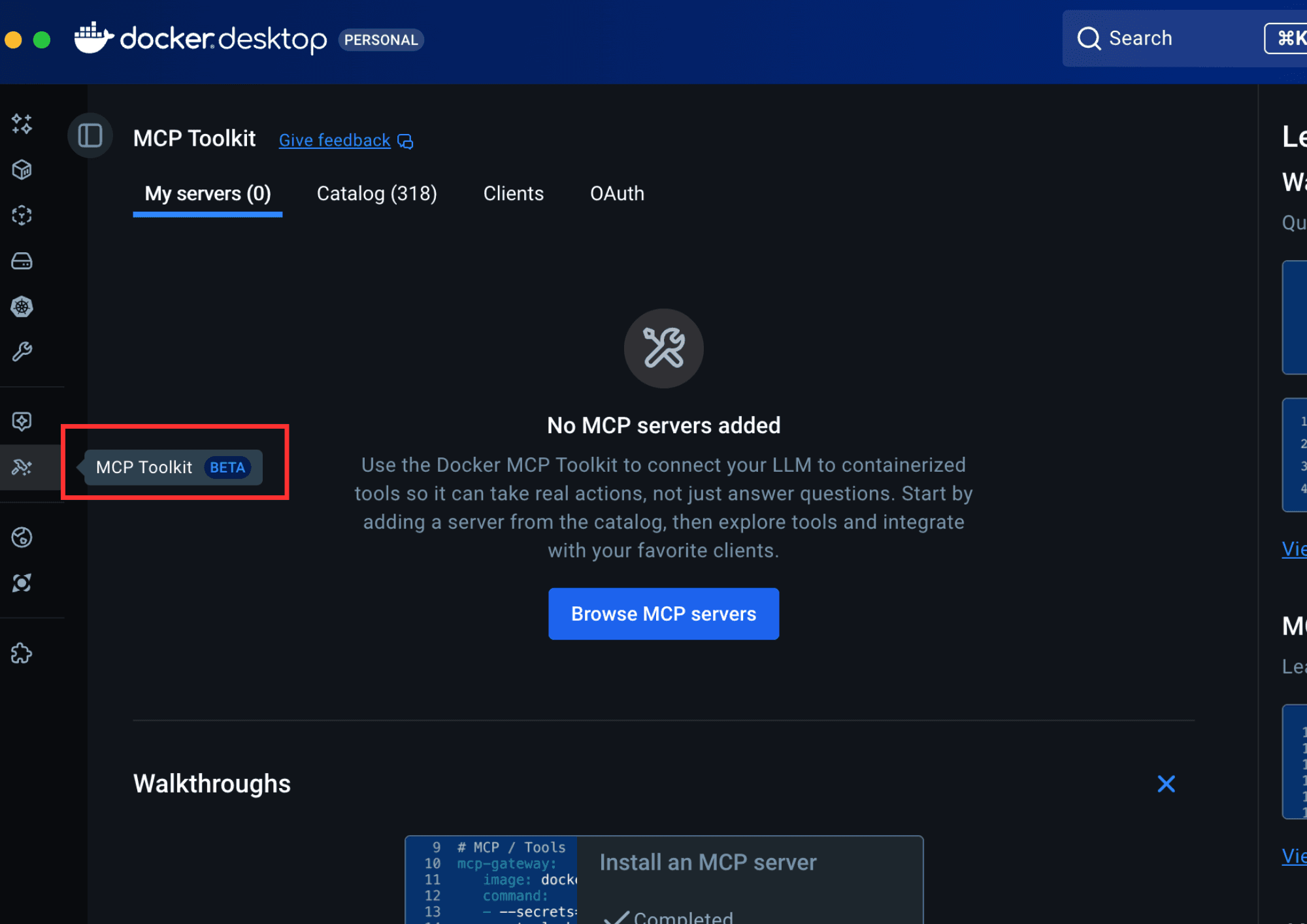 Docker Desktop MCP Toolkit