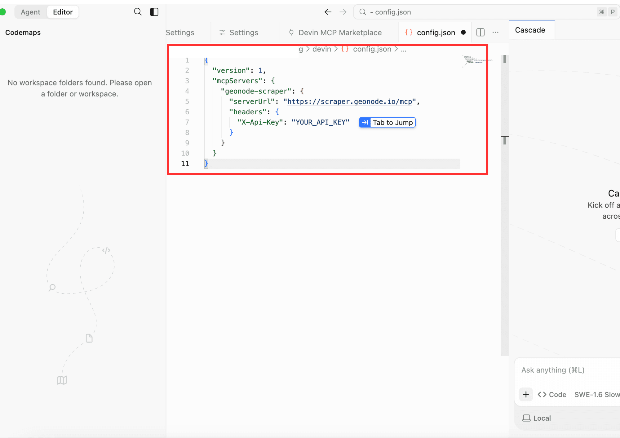 Add the Geonode MCP Server