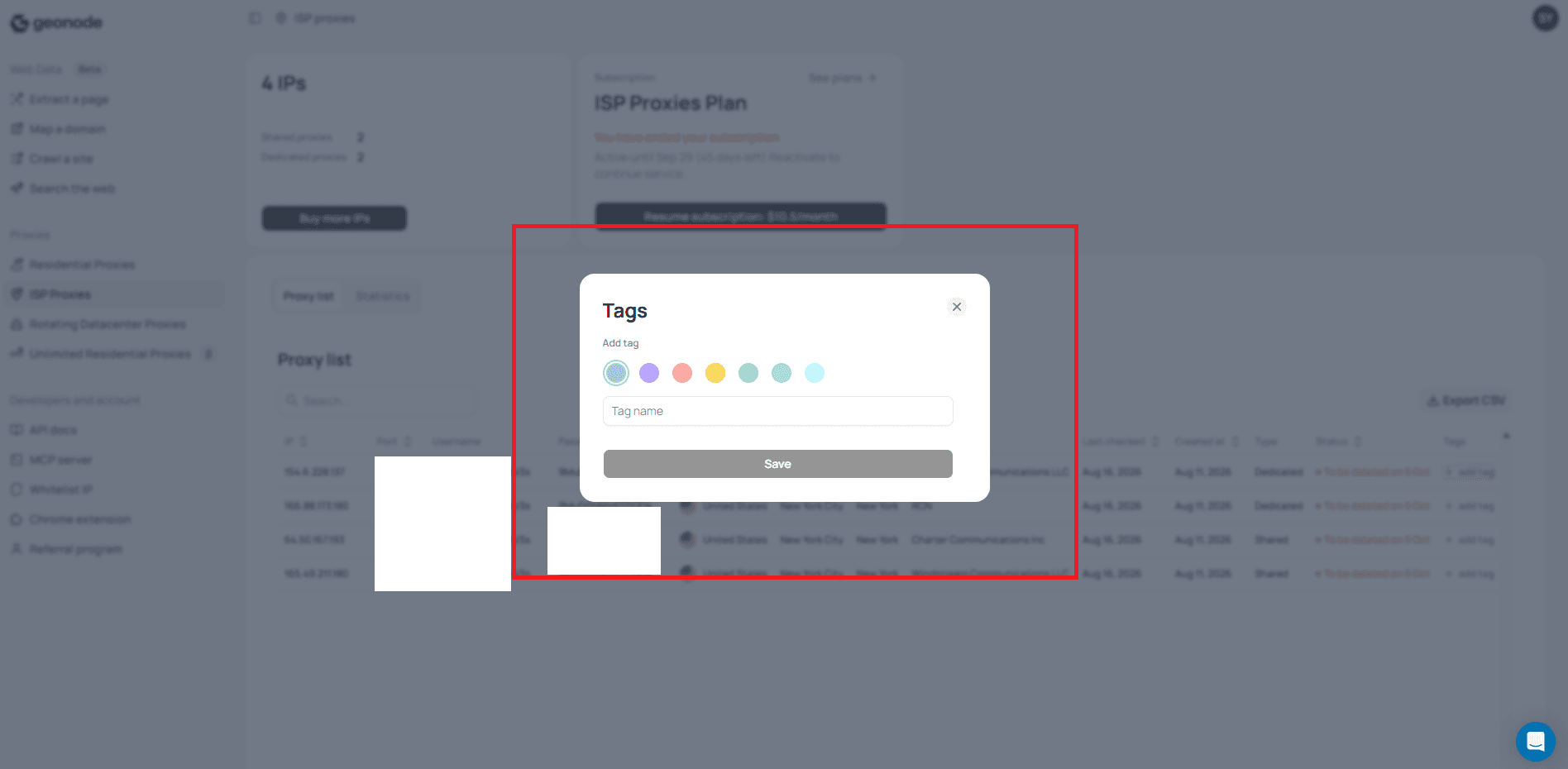 Proxy tags