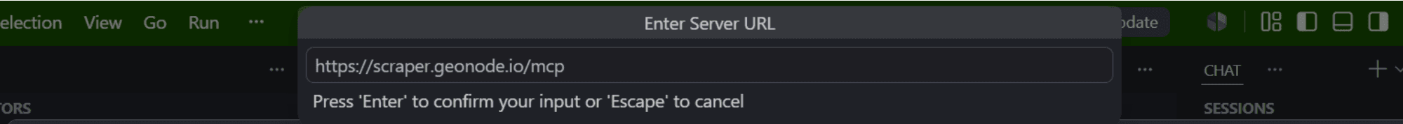 Enter the Geonode MCP endpoint