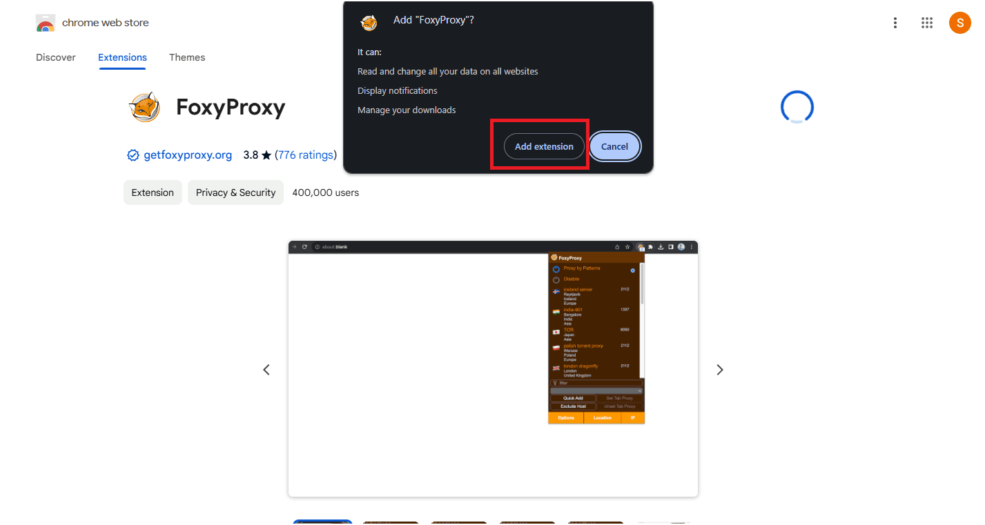 Accept and add the extension