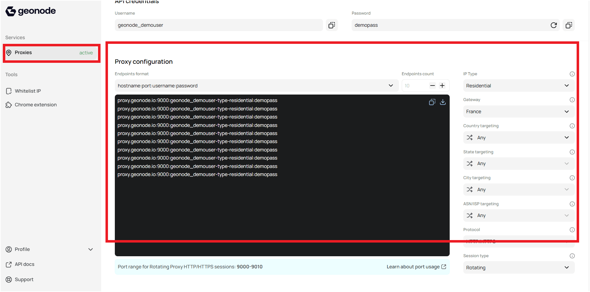 Accessing the User Dashboard