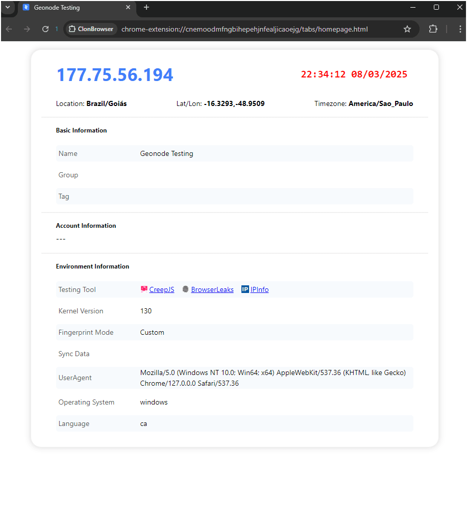Browser Launched