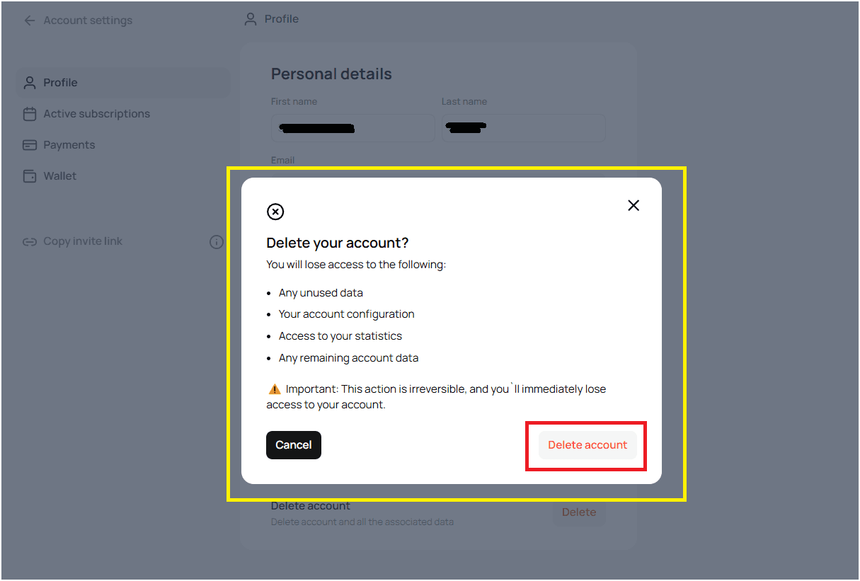 Confirm Delete