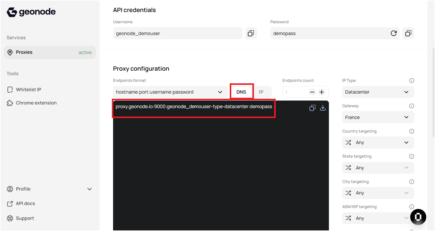 Geonode Proxy IP