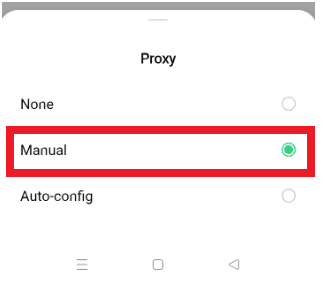 Manual Proxy Configuration