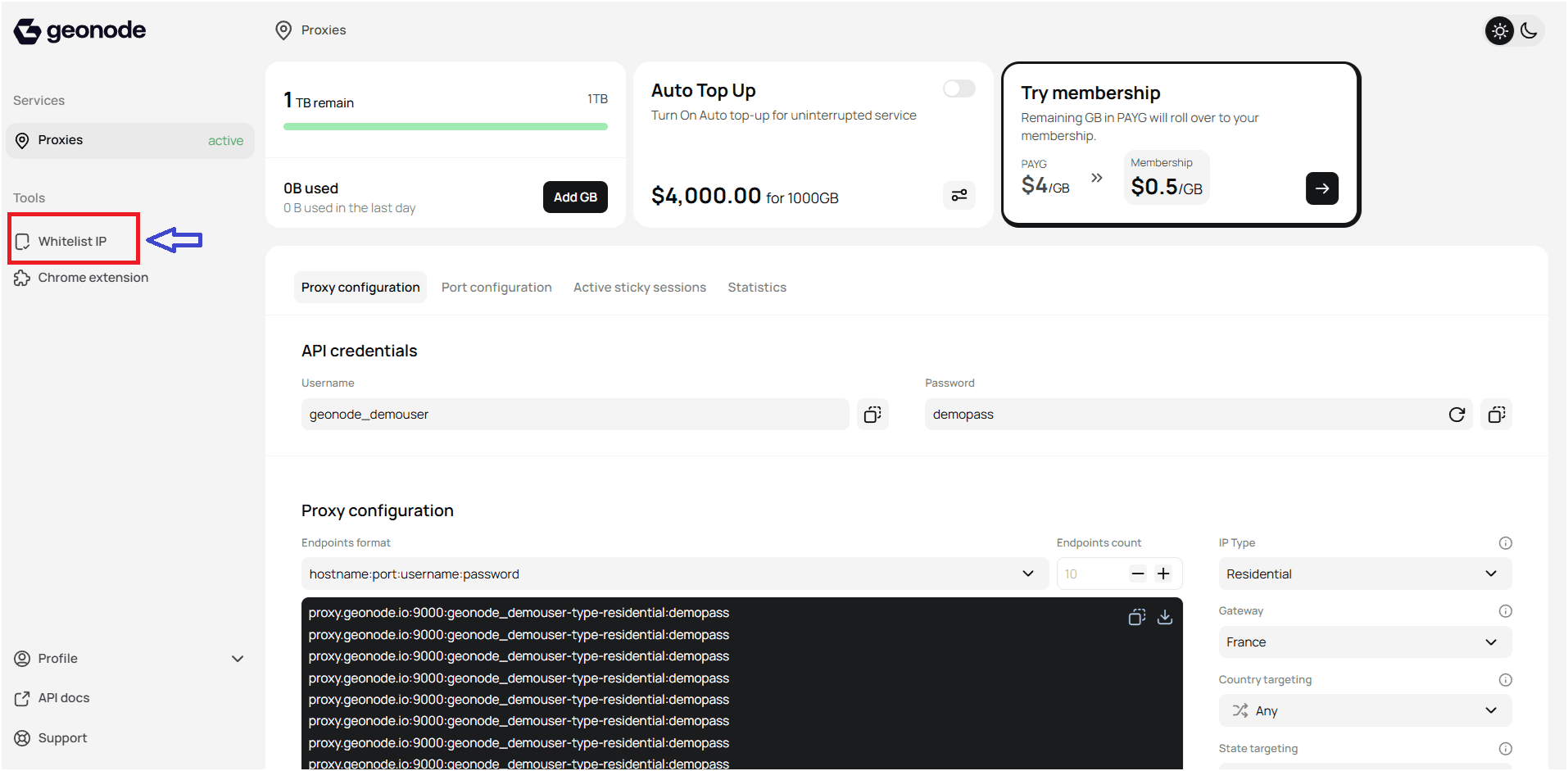 Navigate to IP Whitelist Settings