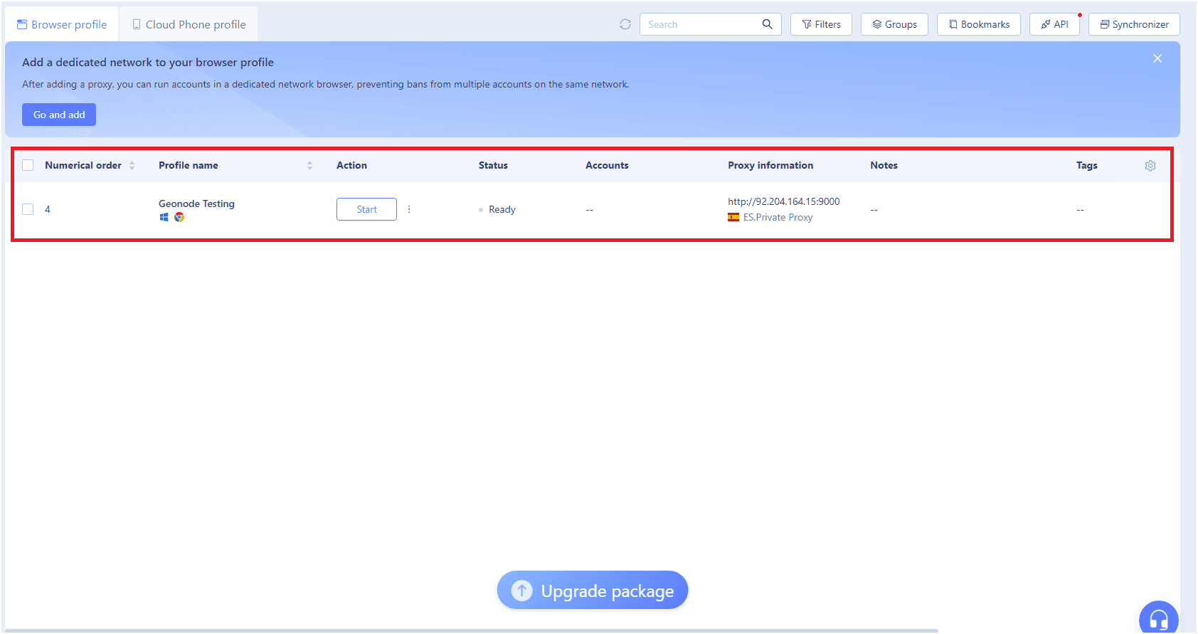 Profile Created