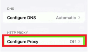 Proxy Configuration