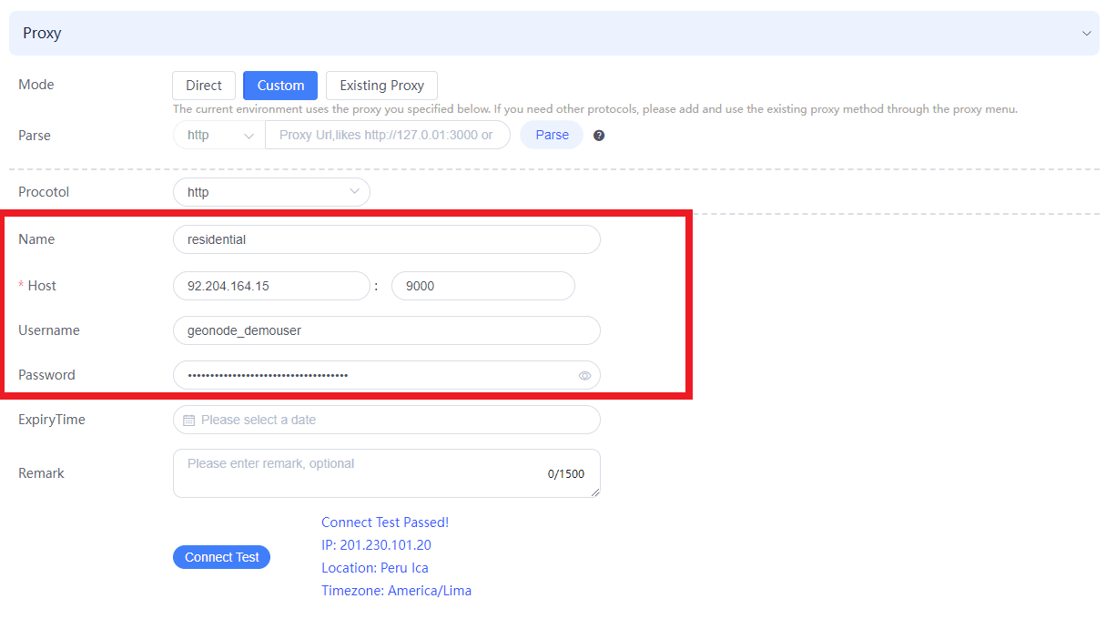 Proxy Details