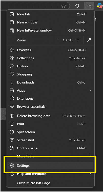 Edge Settings