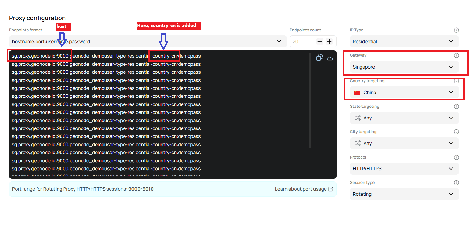 Selecting Target Location