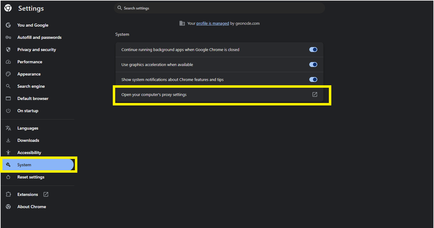 System Settings