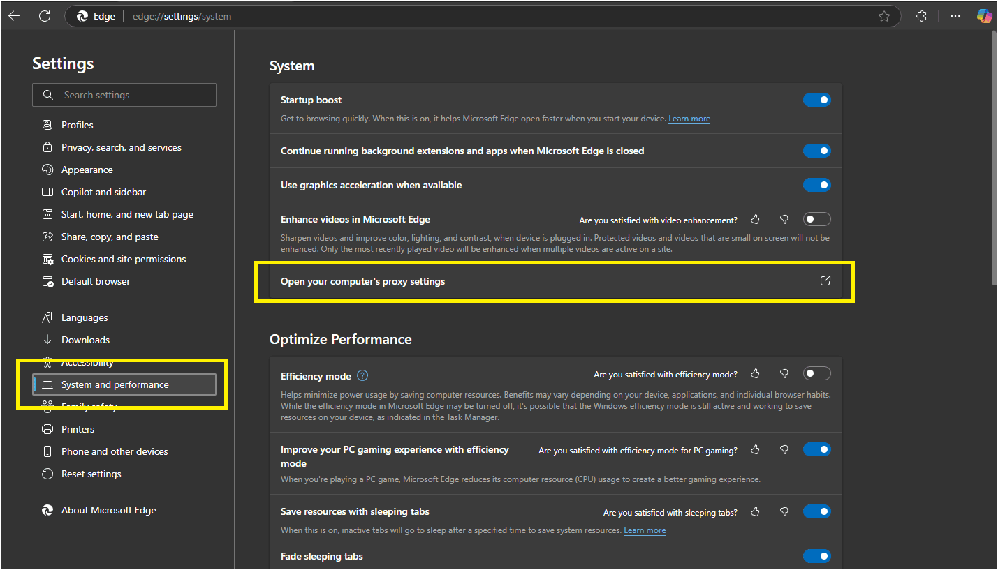 System Settings