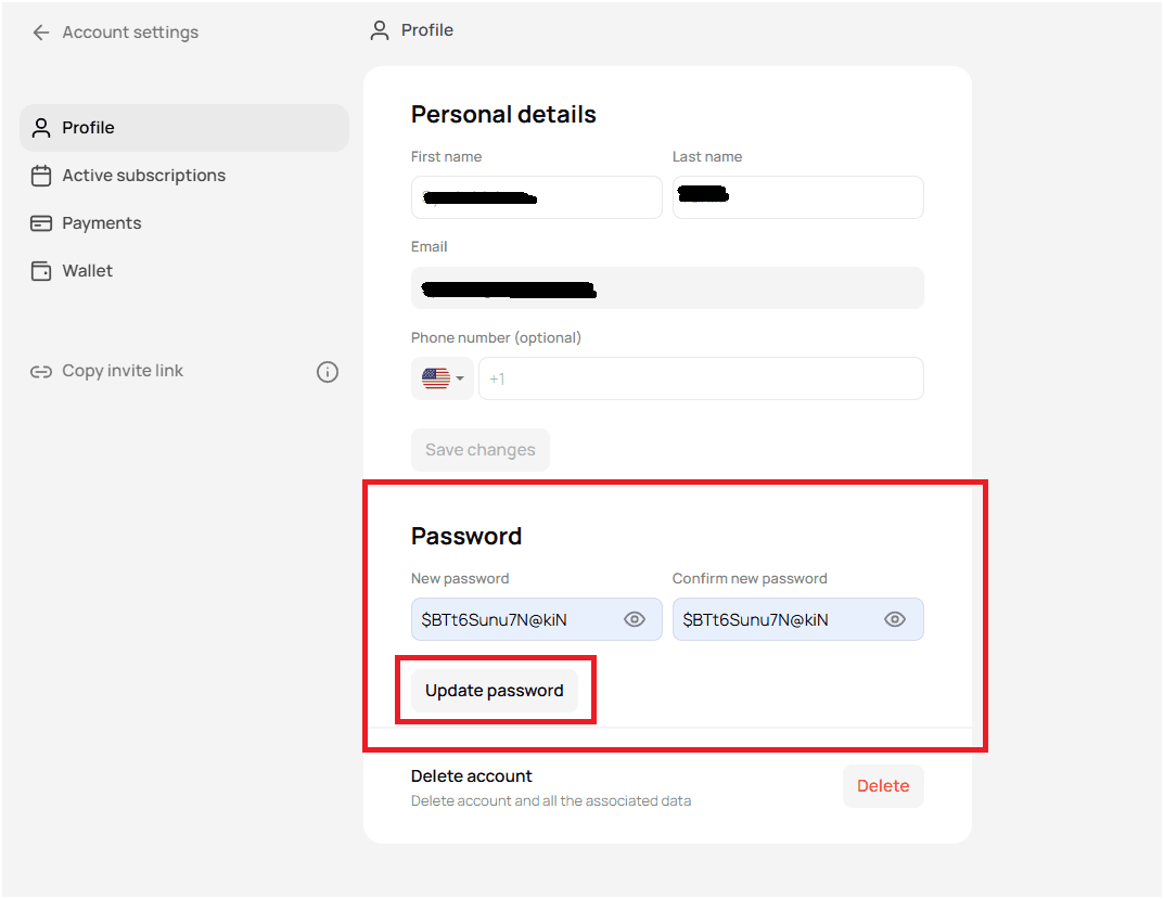 Change Password