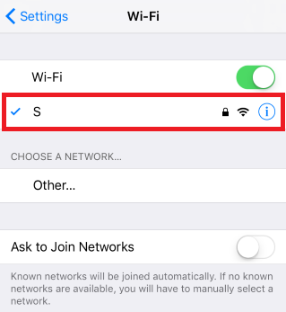 Iphone Select Wi-Fi 