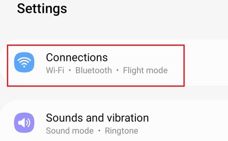 Android Settings Wi-Fi Section
