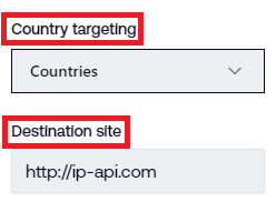 country target and site destination