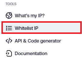 navigate to whitelist ip